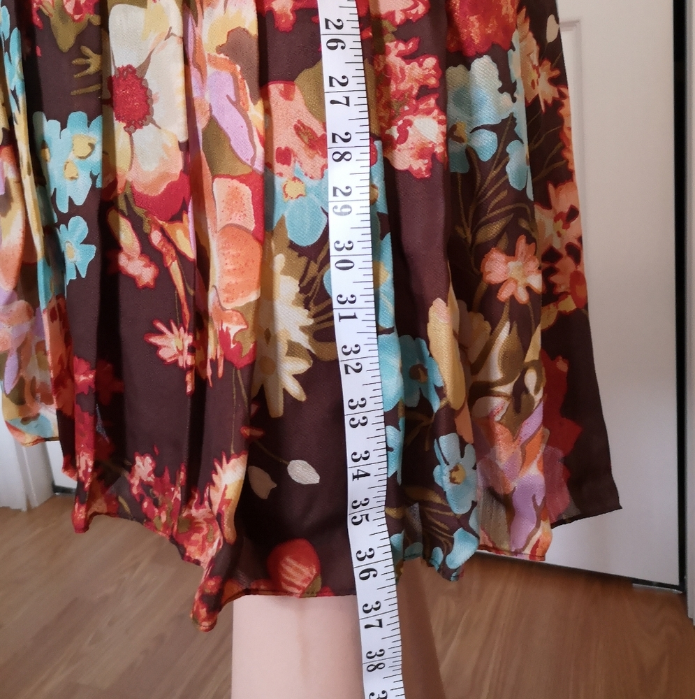 Kay Unger Women's Size 12 Floral Sleeveless Dress - Silk Wool Blend - Picture 6 of 9